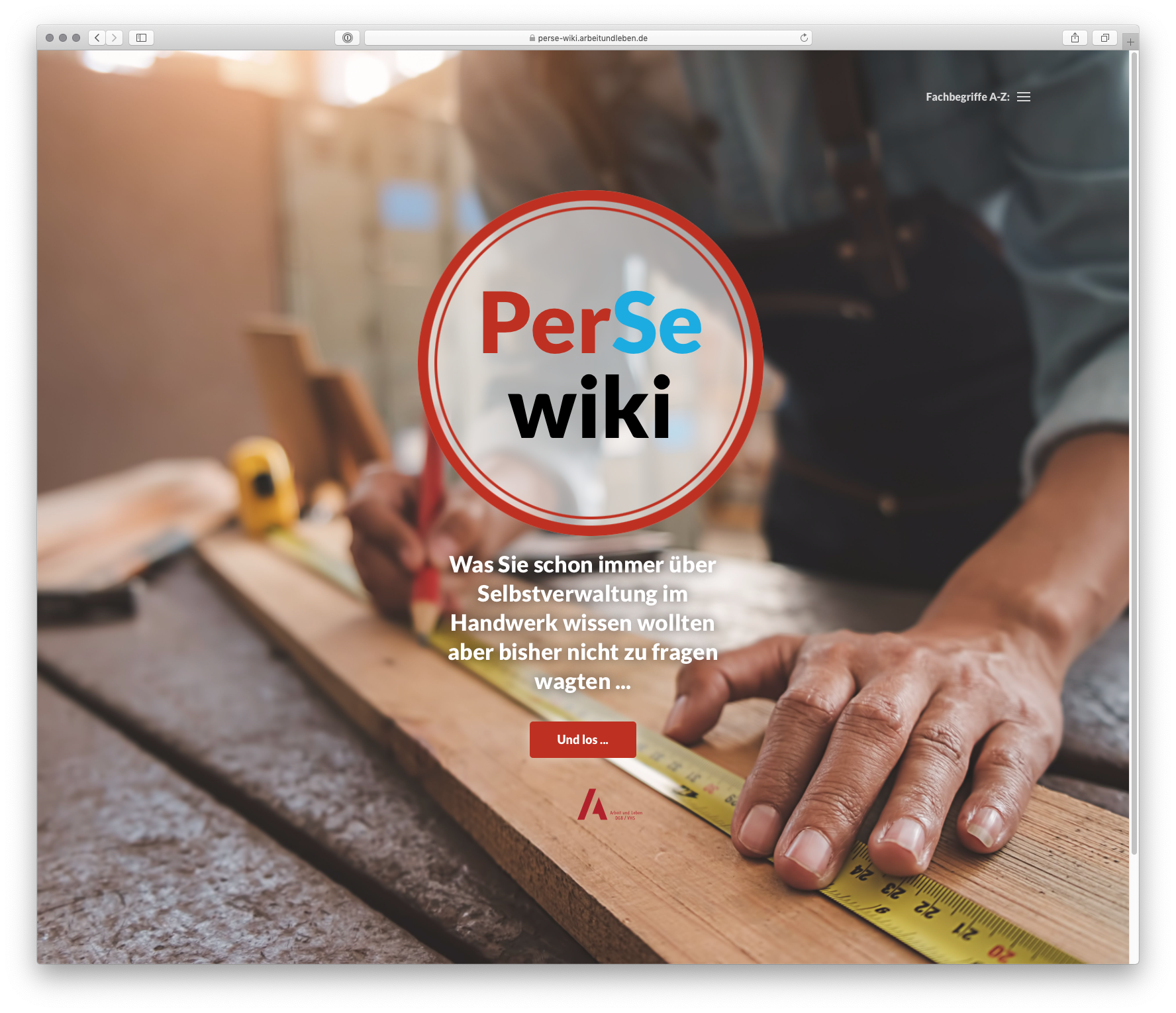 Screenshot der Website